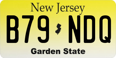NJ license plate B79NDQ
