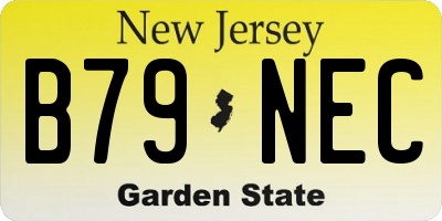 NJ license plate B79NEC