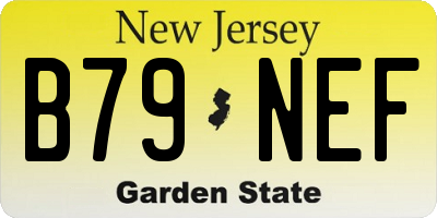 NJ license plate B79NEF