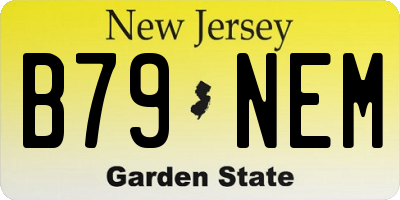NJ license plate B79NEM