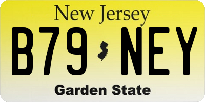 NJ license plate B79NEY