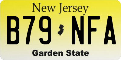 NJ license plate B79NFA