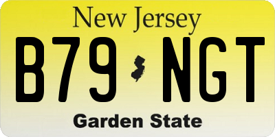 NJ license plate B79NGT
