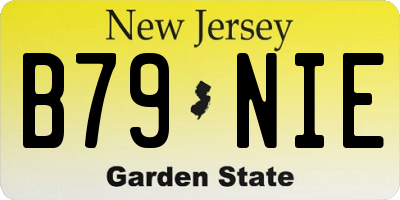 NJ license plate B79NIE
