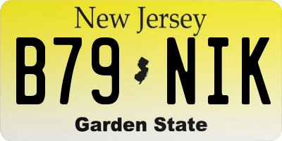 NJ license plate B79NIK
