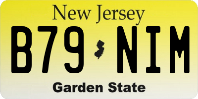 NJ license plate B79NIM