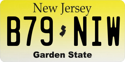 NJ license plate B79NIW