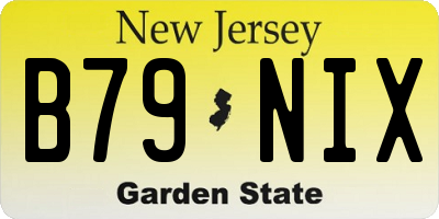 NJ license plate B79NIX