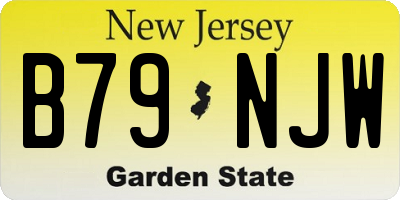 NJ license plate B79NJW