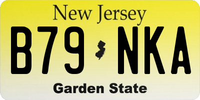 NJ license plate B79NKA