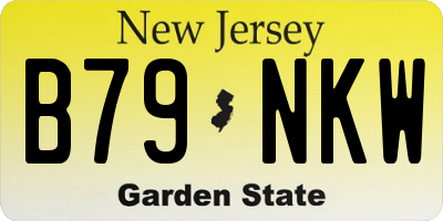 NJ license plate B79NKW
