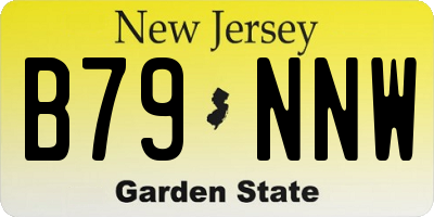 NJ license plate B79NNW