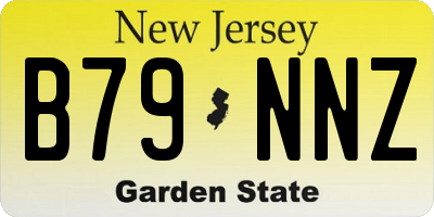 NJ license plate B79NNZ