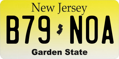 NJ license plate B79NOA