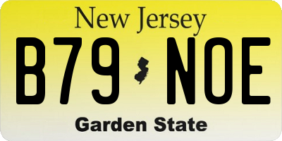 NJ license plate B79NOE