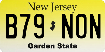 NJ license plate B79NON