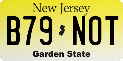 NJ license plate B79NOT