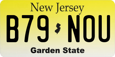 NJ license plate B79NOU