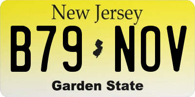 NJ license plate B79NOV