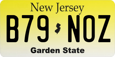 NJ license plate B79NOZ