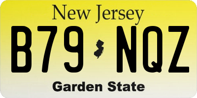 NJ license plate B79NQZ