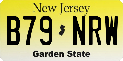 NJ license plate B79NRW