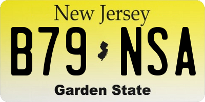 NJ license plate B79NSA