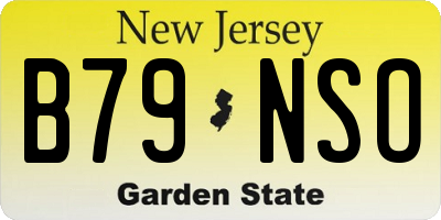 NJ license plate B79NSO