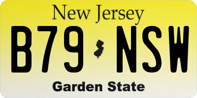 NJ license plate B79NSW
