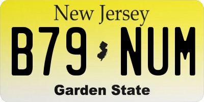 NJ license plate B79NUM