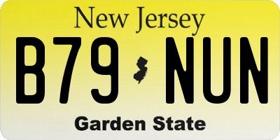 NJ license plate B79NUN