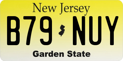 NJ license plate B79NUY
