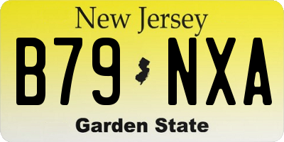 NJ license plate B79NXA