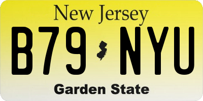 NJ license plate B79NYU