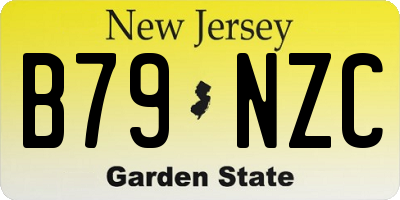 NJ license plate B79NZC