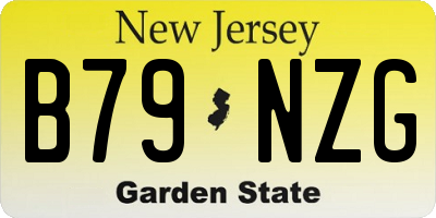 NJ license plate B79NZG