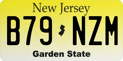 NJ license plate B79NZM