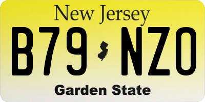 NJ license plate B79NZO