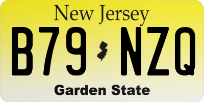 NJ license plate B79NZQ