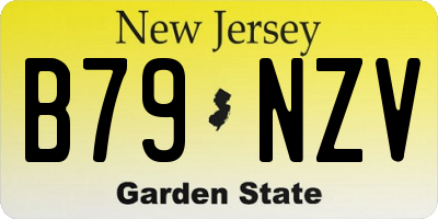NJ license plate B79NZV