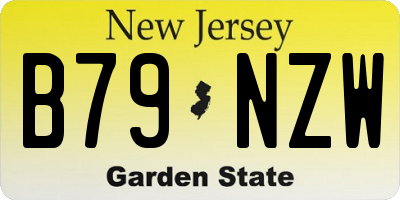 NJ license plate B79NZW