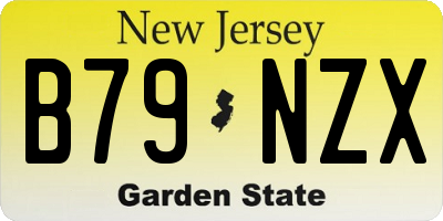 NJ license plate B79NZX