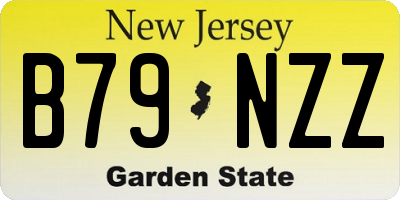 NJ license plate B79NZZ