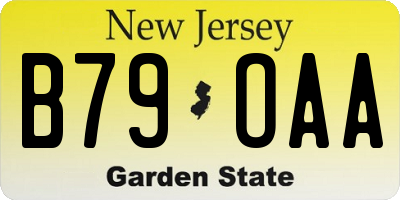 NJ license plate B79OAA