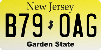 NJ license plate B79OAG