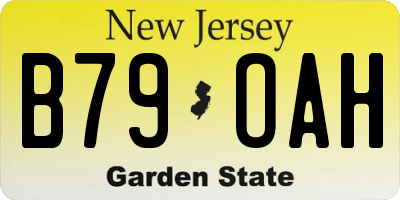 NJ license plate B79OAH
