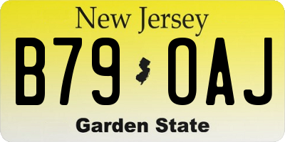 NJ license plate B79OAJ
