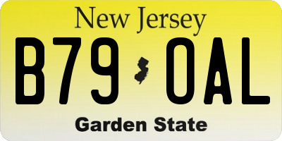NJ license plate B79OAL