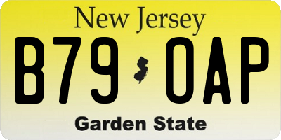 NJ license plate B79OAP