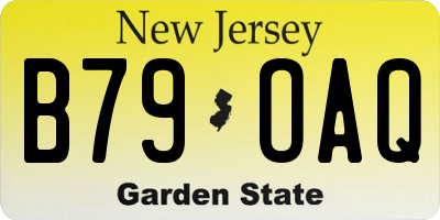 NJ license plate B79OAQ